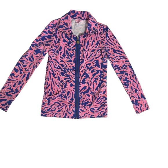 Lilly Pulitzer jacket I’m size XXS. Zippered front. 2 pockets. Lilly hardware - Picture 12 of 15